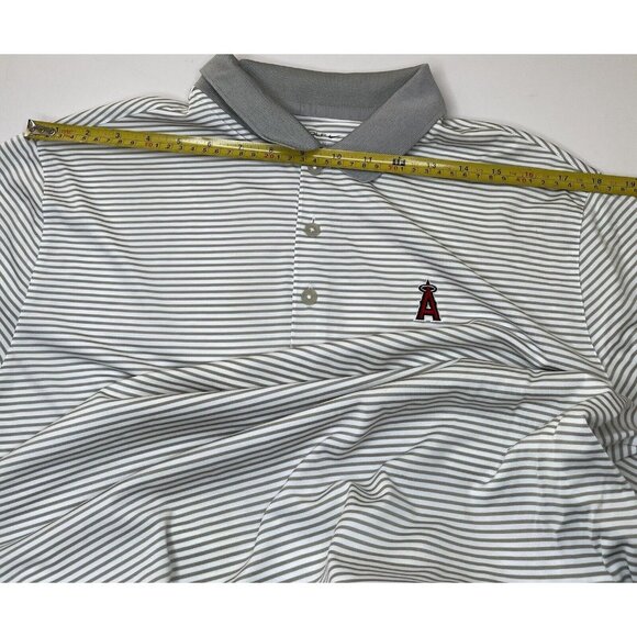 Nike Polo Golf Shirt L Gray Standard Fit Short Sleeve Mens Los Angeles Angels - Picture 6 of 7
